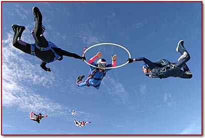 Skydiving, hoop dive